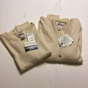 NWT Set 2 Worthington Women's Tan Cardigan Sweater